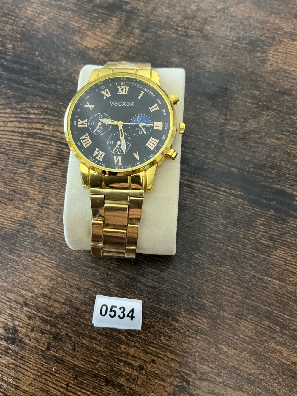 Gold Tone MSCXDK Men’s Wristwatch with Black Dial